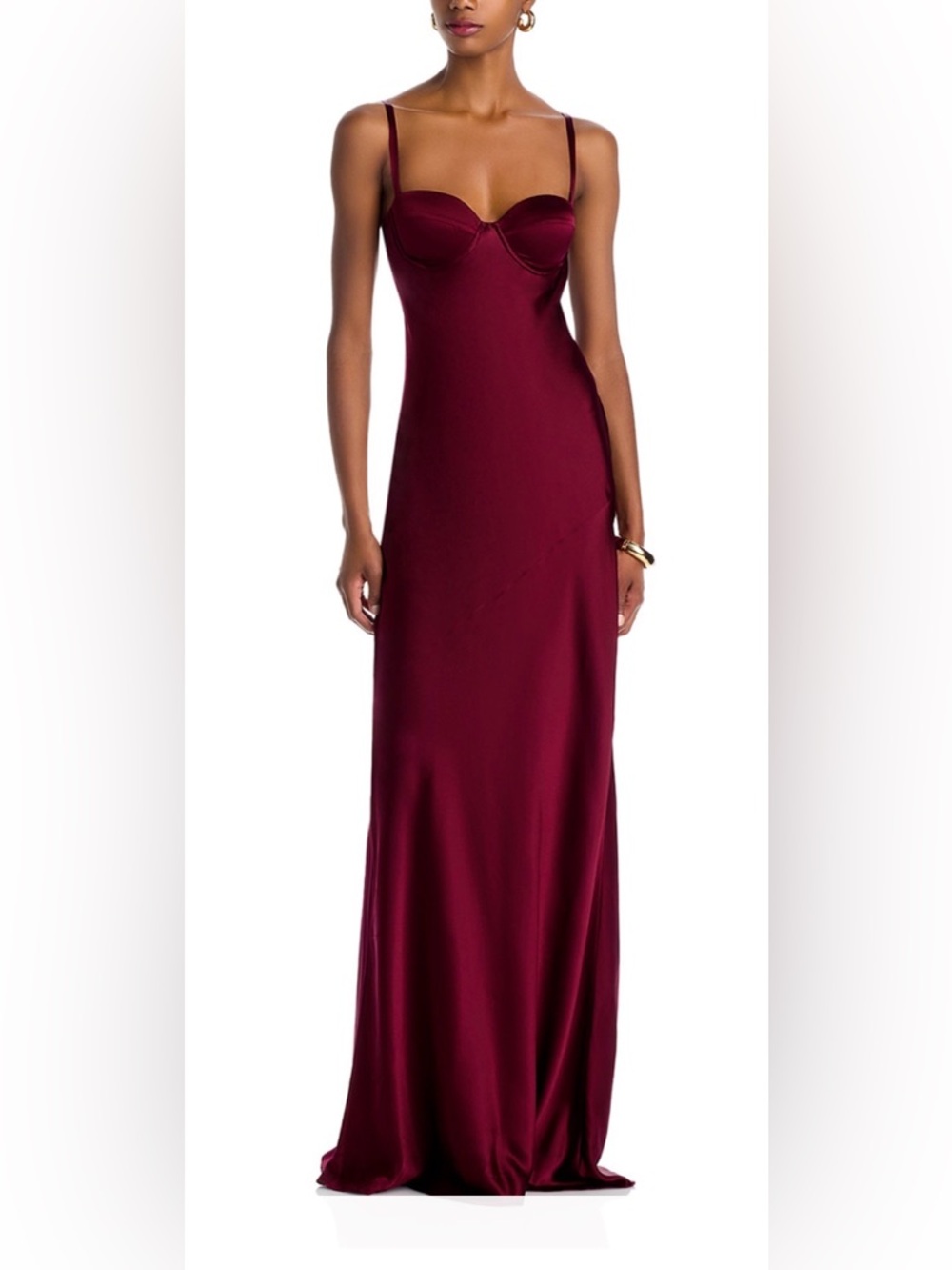 L'AGENCE Sayla Silk Maxi Dress in Dark Port - Picture 5 of 9